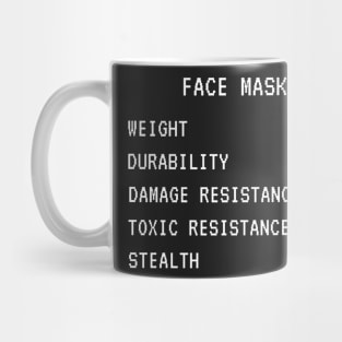 Face Mask Armor Video Game RPG Stats Mug